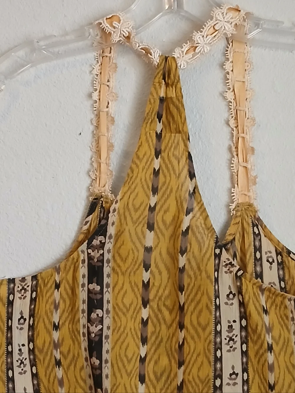 Free People Embroidered Sequin Tank Top Boho Mixed Media Size XS